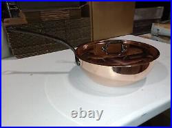 Mauviel M'150CI 1.5mm Copper Curved Splayed Saute Pan WithCast Iron Handle, 3.6-Qt