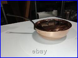Mauviel M'150CI 1.5mm Copper Curved Splayed Saute Pan WithCast Iron Handle, 3.6-Qt