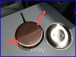 Mauviel M'200 CI 2mm Copper Saute Pan With Lid & Cast Iron Handles, 3.3-Qt