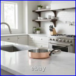 Mauviel M'Heritage M'150 CI Copper Saute Pan With Cast Iron Handle, 1.8-Qt