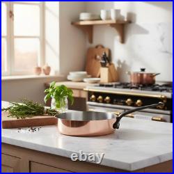 Mauviel M'Heritage M'150 CI Copper Saute Pan With Cast Iron Handle, 1.8-Qt