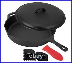 MegaChef 12 Pre-Seasoned Cast Iron Skillet withCast Iron