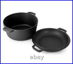 MegaChef 5 Quart Pre-Seasoned 2-in-1 Cast IronDutch Oven and
