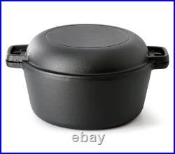 MegaChef 5 Quart Pre-Seasoned 2-in-1 Cast IronDutch Oven and