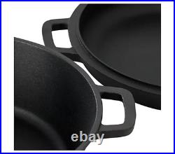 MegaChef 5 Quart Pre-Seasoned 2-in-1 Cast IronDutch Oven and