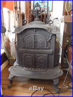 Mid-1800'S Peerless Model 25 Cast Iron Wood Stove Exceptional Condition