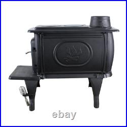 Modern EPA Cast Iron Wood Burning Stove Cooking Surface Square Safety Handle