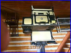 Monarch Enamel Cast Iron Wood Cook Stove 3 Burner Baking Oven Cream/Black