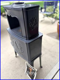 Morso Cast Iron Multifuel Antique Heating Stove Gray with Squirrel Motif