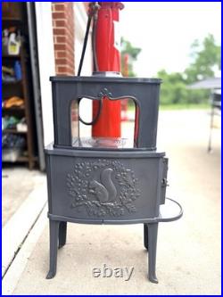 Morso Cast Iron Multifuel Antique Heating Stove Gray with Squirrel Motif