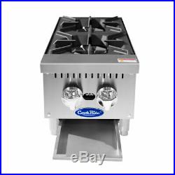 NEW 12 2 Burner Hot Plate Cast Iron Grates Counter Range Atosa ATHP-12-2 #2546