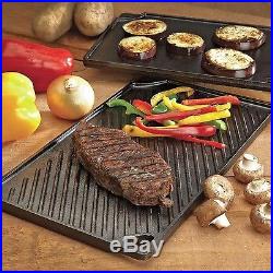 NEW Reversible Cast Iron Grill Griddle Pan Hamburger Steak Stove Top Fry Burner