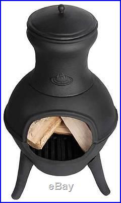 New Esschert Design Cast Iron Wood Burning Stove Chimenea Heater 16 diameter