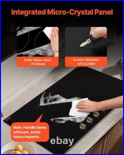 New Induction Cooktop, 9200W Electric Countertop Burner, 5 Burner Knob Control