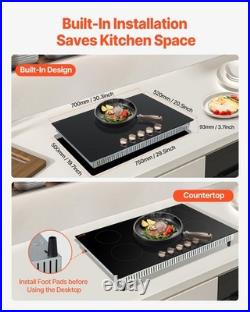 New Induction Cooktop, 9200W Electric Countertop Burner, 5 Burner Knob Control