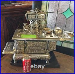 Nickel plated salesman sample cook stove with accessories-16265 Nickel plated salesman sample cook stove with accessories-16265