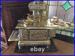 Nickel plated salesman sample cook stove with accessories-16265 Nickel plated salesman sample cook stove with accessories-16265