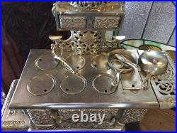 Nickel plated salesman sample cook stove with accessories-16265 Nickel plated salesman sample cook stove with accessories-16265