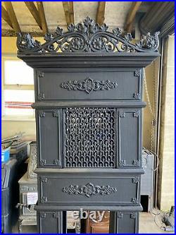 O. Mustad & Son No. 38 Classic Cast Iron Wood Burning Stove Right Flue Exit