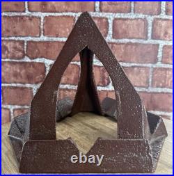 Old Antique Vtg 1900s Cast Iron Pyramid Shaped Stove Top Triple Sad Iron Heater