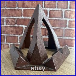 Old Antique Vtg 1900s Cast Iron Pyramid Shaped Stove Top Triple Sad Iron Heater