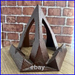 Old Antique Vtg 1900s Cast Iron Pyramid Shaped Stove Top Triple Sad Iron Heater
