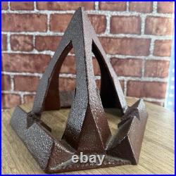 Old Antique Vtg 1900s Cast Iron Pyramid Shaped Stove Top Triple Sad Iron Heater