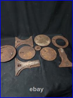 Old Cast Iron Wood Cook Stove Lid Lids Cover Burner Plate Frames Mixed Parts Lot