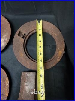 Old Cast Iron Wood Cook Stove Lid Lids Cover Burner Plate Frames Mixed Parts Lot