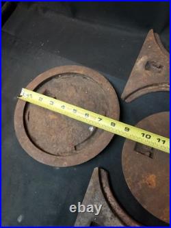 Old Cast Iron Wood Cook Stove Lid Lids Cover Burner Plate Frames Mixed Parts Lot