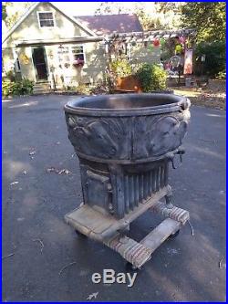 Old or Antique Cast Iron Butcher Stove Kenwood Wehrle with Cow Kettle