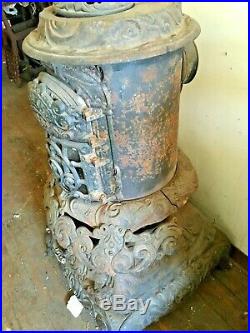 Ornate 1860s Cast Iron Parlor Stove