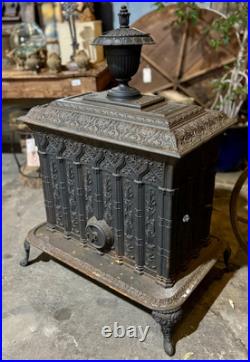 Ornate Victorian Wood Burning Stove, No. 4 Parlour Stove 1845, Cast Iron Ornate Victorian Wood Burning Stove, No. 4 Parlour Stove 1845, Cast Iron