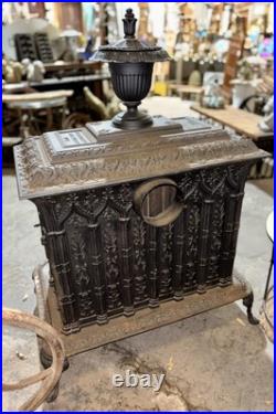 Ornate Victorian Wood Burning Stove, No. 4 Parlour Stove 1845, Cast Iron Ornate Victorian Wood Burning Stove, No. 4 Parlour Stove 1845, Cast Iron