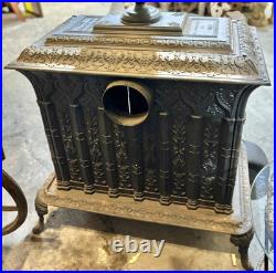 Ornate Victorian Wood Burning Stove, No. 4 Parlour Stove 1845, Cast Iron Ornate Victorian Wood Burning Stove, No. 4 Parlour Stove 1845, Cast Iron