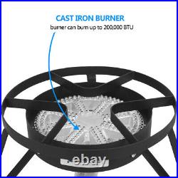 Outdoor Burner Stove Gas Oven Cast Iron 200,000 BTU Gas Grill Camping with Pipe