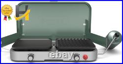 Outdoor Camp Stove Portable Cooktop with Included Cast Iron Grill & Griddle