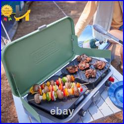 Outdoor Camp Stove Portable Cooktop with Included Cast Iron Grill & Griddle