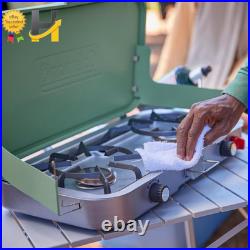 Outdoor Camp Stove Portable Cooktop with Included Cast Iron Grill & Griddle