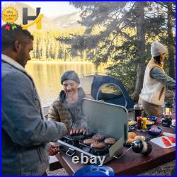 Outdoor Camp Stove Portable Cooktop with Included Cast Iron Grill & Griddle Outdoor Camp Stove Portable Cooktop with Included Cast Iron Grill & Griddle