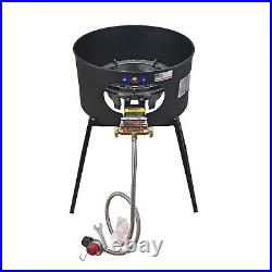 Outdoor Camping Cast Iron Burner Stove Kit with Stand and 23 Concave Comal