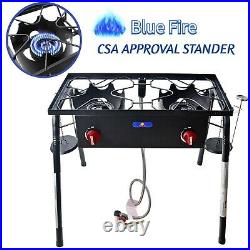 Outdoor Camping Double Burner Stove High Pressure Cast Iron Propane Burner Stove