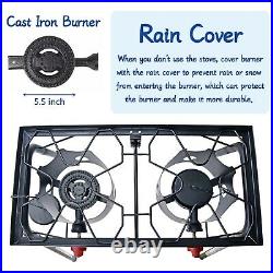 Outdoor Camping Double Burner Stove High Pressure Cast Iron Propane Burner Stove