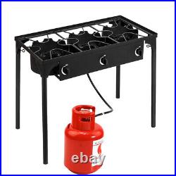 Outdoor Camping Three-Eye Stove 22.5w Btu Cast Iron Gas Blast Stove