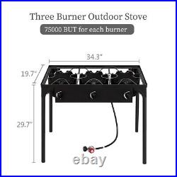 Outdoor Camping Three-Eye Stove 22.5w Btu Cast Iron Gas Blast Stove