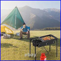 Outdoor Camping Three-Eye Stove 22.5w Btu Cast Iron Gas Blast Stove