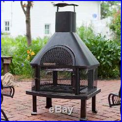 Outdoor Fireplace Patio Fire Pit Wood Burning Pit Chiminea Heater Grill Stove