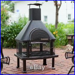 Outdoor Fireplace Patio Fire Pit Wood Burning Pit Chiminea Heater Grill Stove