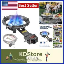 Outdoor Propane Burner Stove 13in Cast Iron Wok Burner 30,000 BTU Adjustable