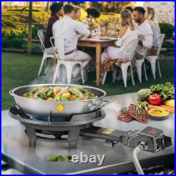 Outdoor Propane Burner Stove 13in Cast Iron Wok Burner 30,000 BTU Adjustable